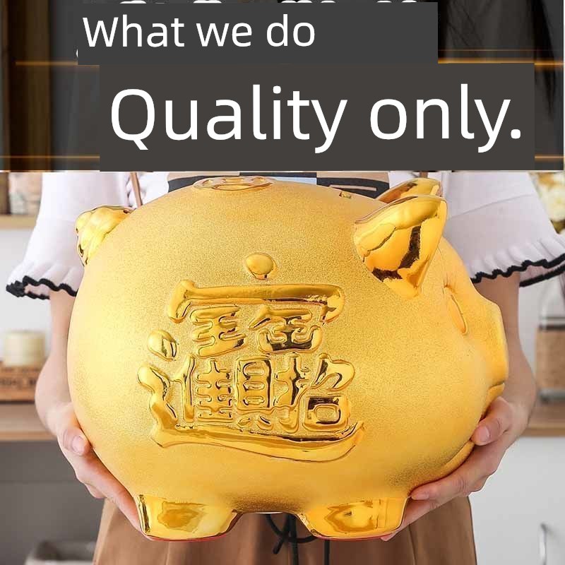 กระปุกออมสินใหญ่ กระปุกออมสิน atm Big Golden Pig Pig Pigy Bank ตุ๊กตาเหรียญขนาดใหญ่ความจุสไตล์ใหม่ P