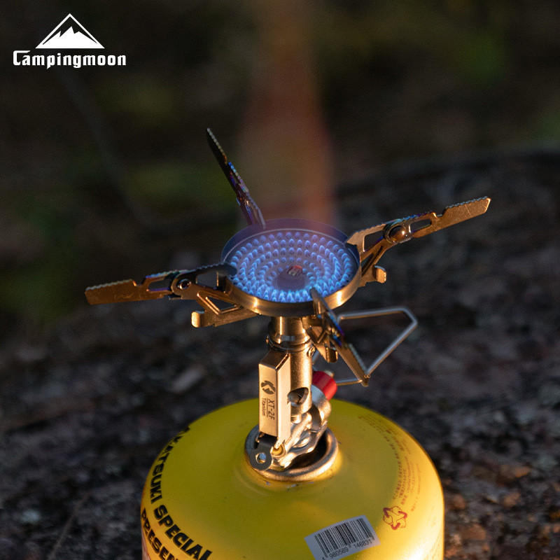 Campingmoon XT-2F เตาร็อกเก็ตไทเทเนียม ผลิตจำนวนจำกัด แรงดันไฟ 3300W หนักเบาพกพาสะดวก สำหรับปีนเขาระดับสูง เตาแรงสูงกันลม อุปกรณ์ตั้งแคมป์ระดับมืออาชีพ