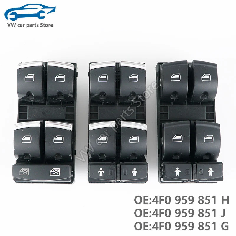4F0959851J ใหม่ Master Switch ไฟฟ้าควบคุม Window Lifter ปุ่มสําหรับ Audi Q7 A3 S3 A6 S6 ปุ่มคอนโซล 4