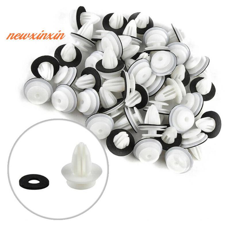 [NT-t] 50/100 ชิ้นแผงประตูรถ W/ซีลแหวน Auto Vehicle Retainer Fastener คลิปกันชนรถ Push Pin Rivet แผงประตูคลิปบอร์ด [ใหม่]
