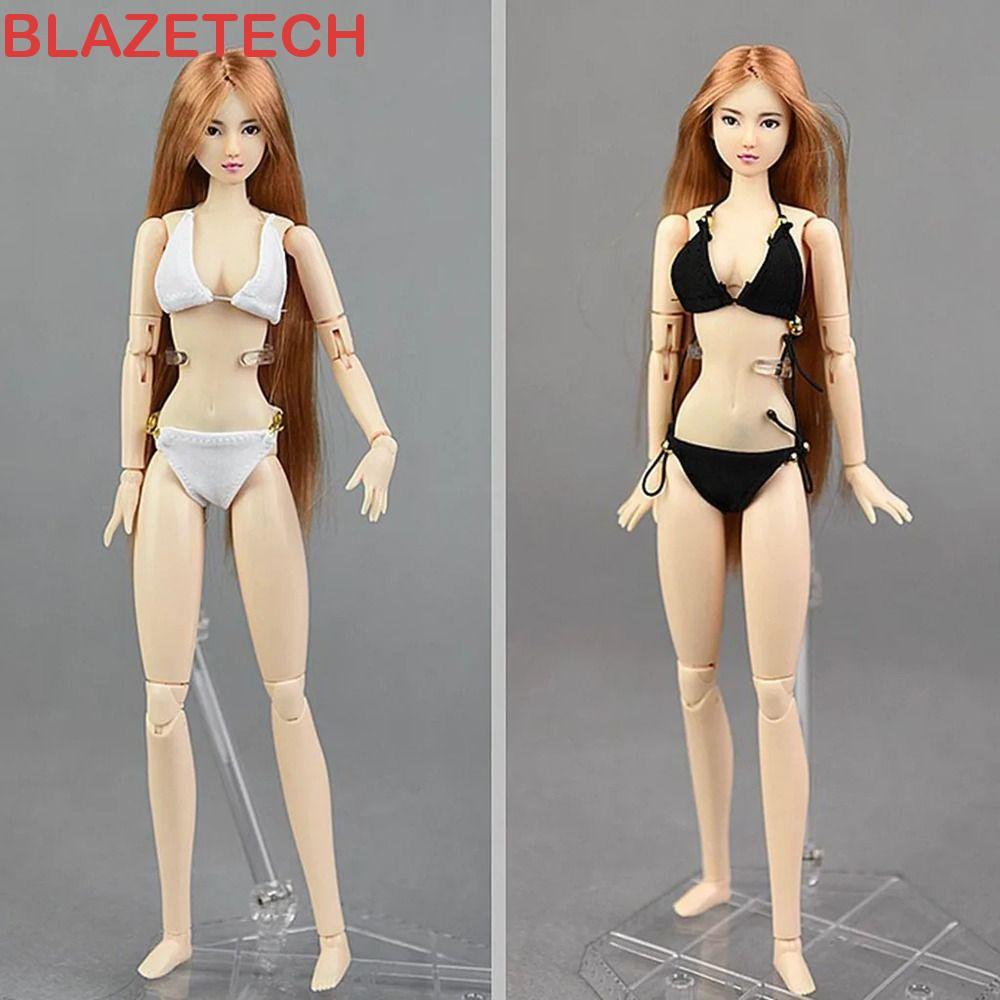 BLAZETECH ตุ๊กตาบิกินี่, 1/6 ขนาดชุดชั้นในชุดตุ๊กตา Bra ชุดชั้นใน, แฟชั่นสีดําสีขาวผ้าหญิงตุ๊กตาเสื้