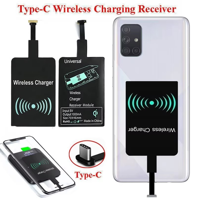 ตัวรับสัญญาณชาร์จไร้สาย - Type C Fast shipping Wireless Charger - สําหรับ Type C Android CHARGING Patch - Universal Fast Wireless Charger Adapter - สําหรับข้อเสนอ Quick Charge