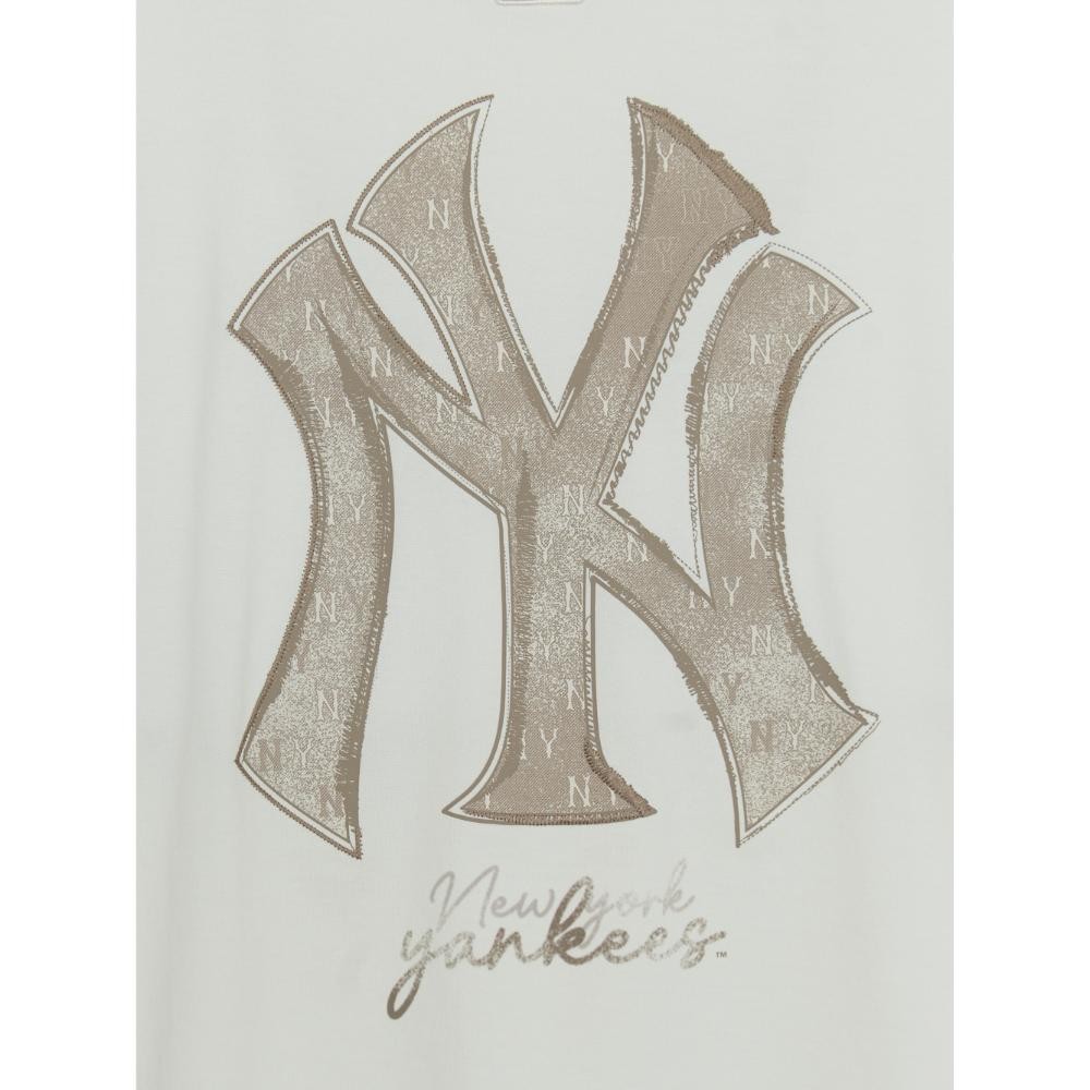 MLB เสื้อยืด ยูนิเซ็กส์ Vintage Monogram Big Lux Over Fit T-Shirts รุ่น 3ATSM0754 50IVS สีขาวงาช้าง - รูปที่ 4