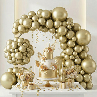 10/20/50ชิ้นเมทัลลิคลูกโป่งทองคําขาวสําหรับงานเลี้ยงวันเกิดอ…