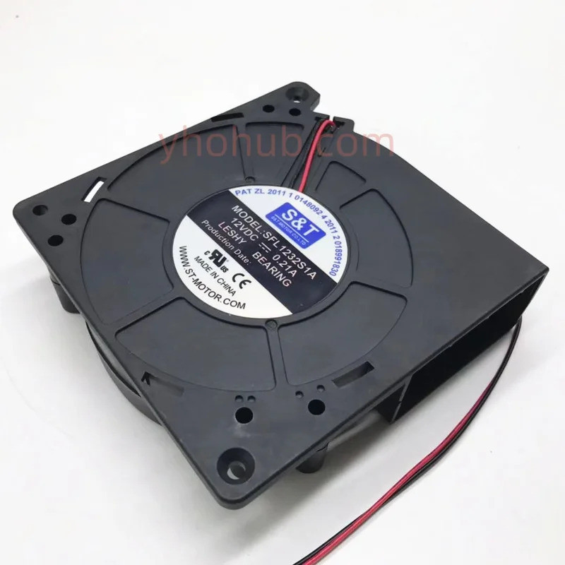 S&T SFL1232S1A DC 12V 0.21A 120x120x32mm พัดลมระบายความร้อนเซิร์ฟเวอร์ 2 สาย