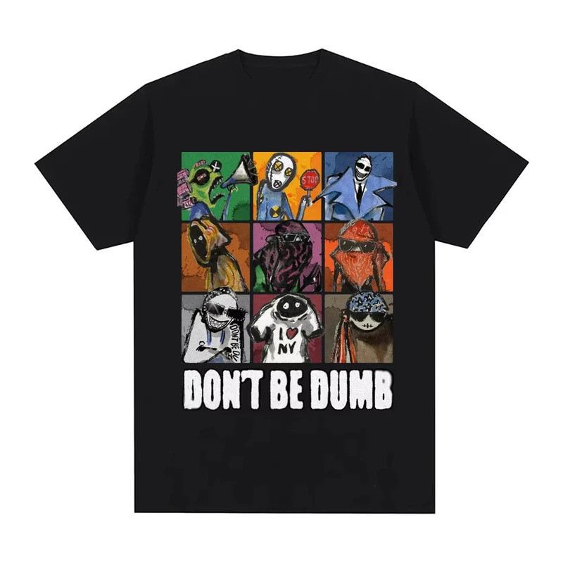 เสื้อยืดผู้ชายคอตตอน 100% ลายกราฟิกอัลบั้ม "ASAP Rocky Don't Be Dumb" คอโอเวอร์ไซส์ เสื้อยืดแขนสั้นส