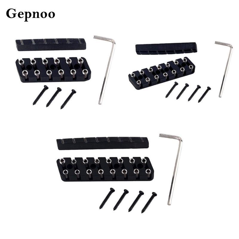 [Gepnoo] 6 String/ 7 String/ 8 String Headless Guitar Bridge & Slotted Nut Set