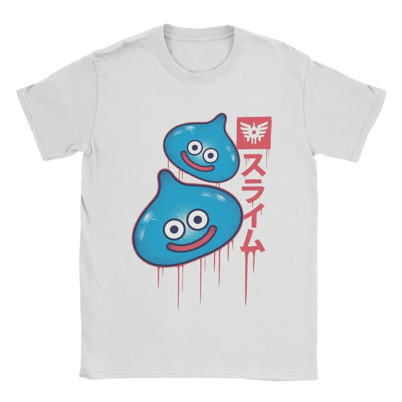เสื้อยืด Dragon Quest Slime สําหรับผู้ชาย เสื้อยืด Cotton 100% น่ารัก คอกลม แขนสั้น เสื้อยืดขนาดใหญ่