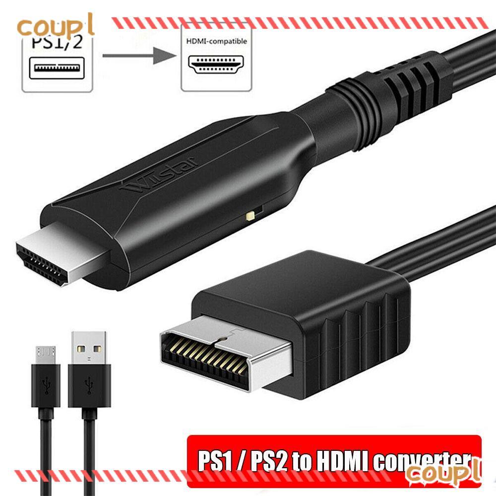 COUPL PS2 เป็นอะแดปเตอร์ HDMI จอแสดงผล HDMI สาย HD Converter PS2/PS1 ถึง HDMI