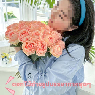 【ดอกกุหลาบปลอม ชุดละ 8 ดอก】เนื้อผ้าหรู ดูเหมือนจริง - ใส่แจกันแต่งห้องนอนหรือโต๊ะทำงาน | ไม่มีวันเฉา