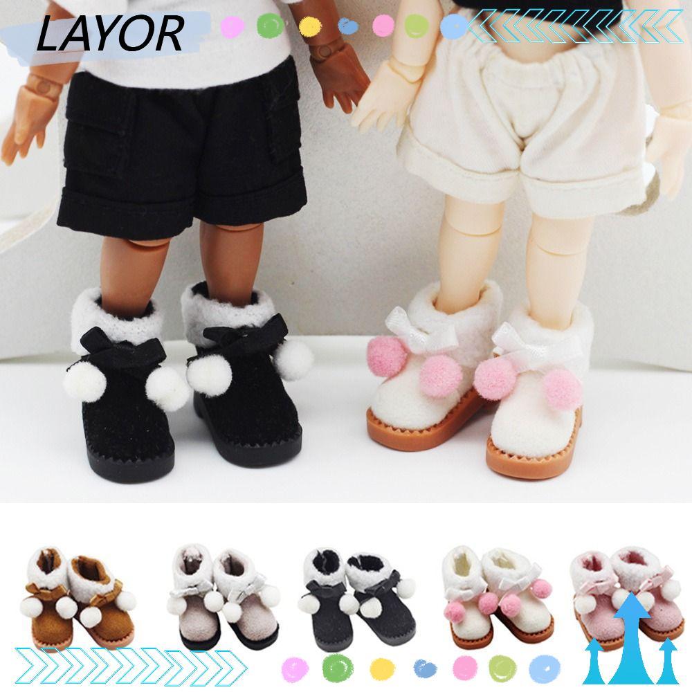 LAYOR รองเท้าตุ๊กตาหนังวัวทําด้วยมือ 5 สีสําหรับ 1/11 OB11 รองเท้าตุ๊กตา