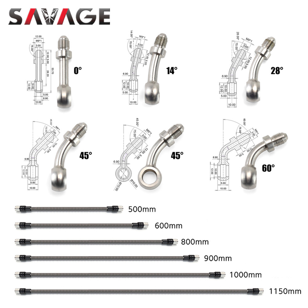 OT Motorcycle Brake Hose Clutch Hydraulic Oil Line Pipe Adaptor Oil Hose Banjo Fitting AN3 Straight 