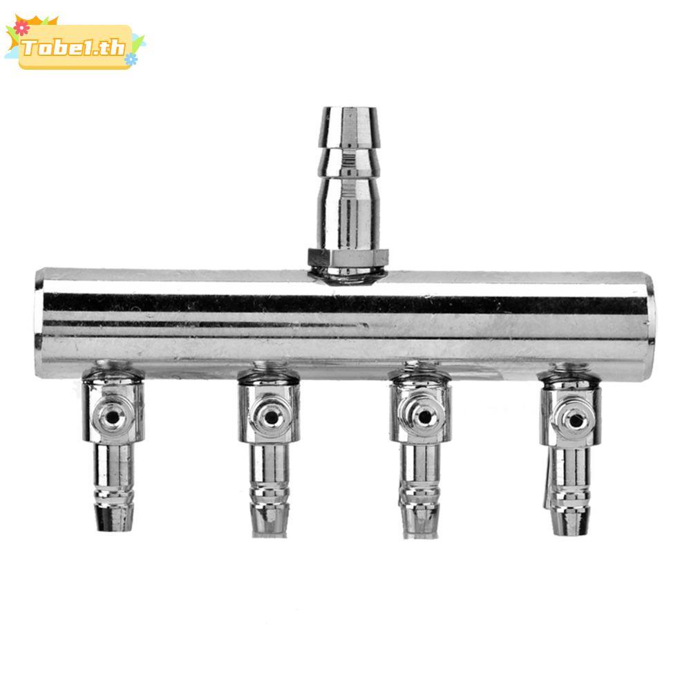 TOBE1 Aquarium Air Valve, 8 มม.เปิด 4 มม. 4 Way Air Flow Valve, จําหน่ายสแตนเลส 6 Way 2 Way Gang Val