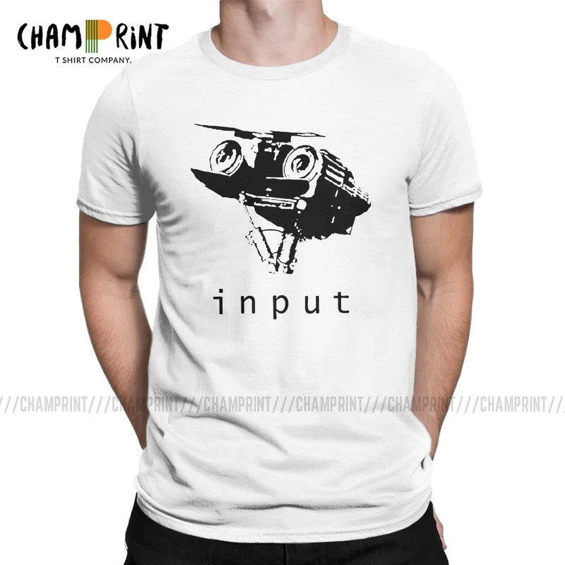 เสื้อยืดลำลองผู้ชาย คอกลม ลาย Short Circuit Johnny 5 80s Retro Robot Movies แขนสั้น เสื้อยืดลายกราฟิ