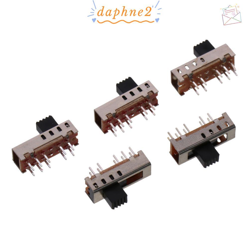 DAPHNES 5 ชิ้น Micro Slide Switch, 10 P 2P4T 5 มม.สลับสวิตช์, Miniature SS-24E01 4 ตําแหน่งแนวตั้ง M