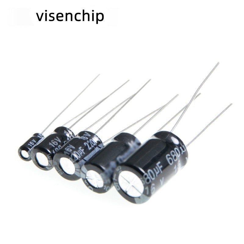 50pcs 6*7 อลูมิเนียม Electrolytic Capacitor 100UF 220UF 330UF 16V 25V 35V Electrolytic Capacitor ass