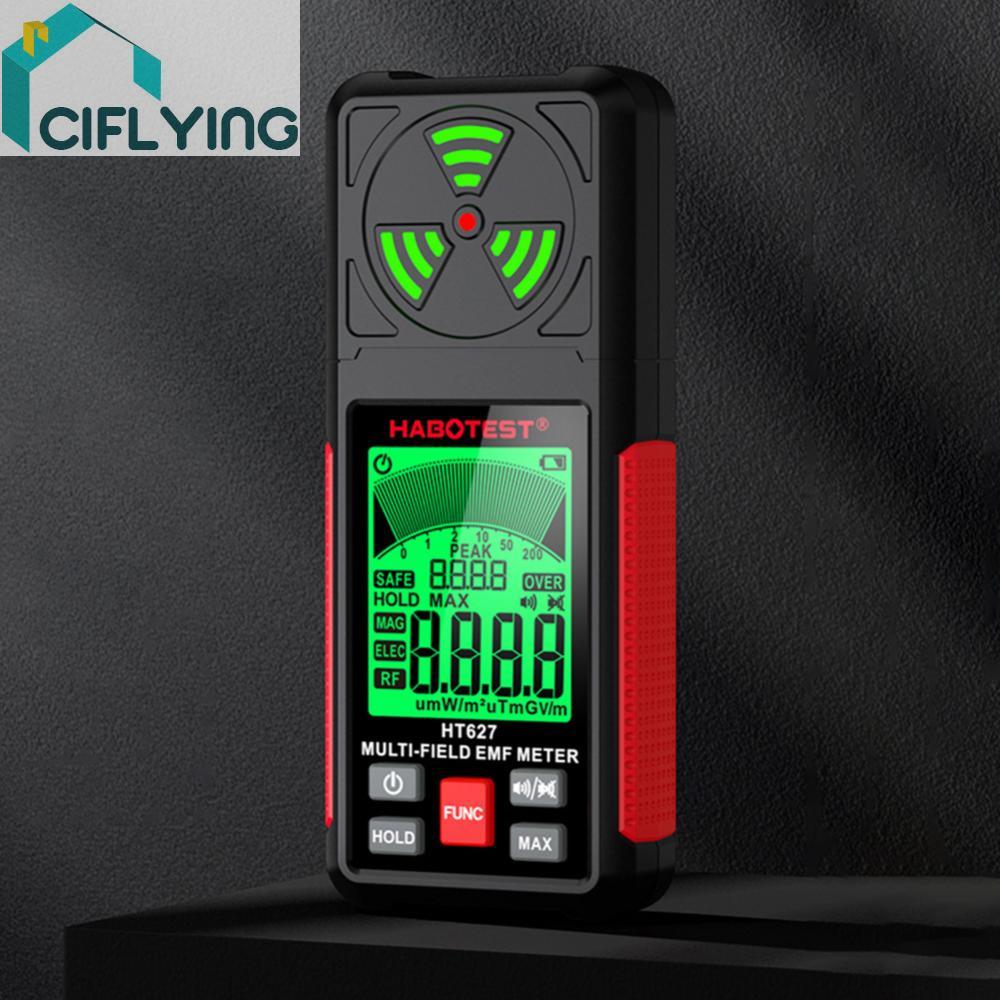 HT627 3 in 1 แบบพกพา Digital EMF Meter Backlight Lcd แม่เหล็กไฟฟ้า Field EMF Meter Buzzer Alarm สําห