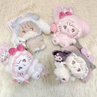 น่ารัก Sanrio X Cat Series Plushine ของเล่น Hello Kitty Cinnamoroll Kuromi ตุ๊กตาพวงกุญแจกระเป๋าจี้เด็กของขวัญ