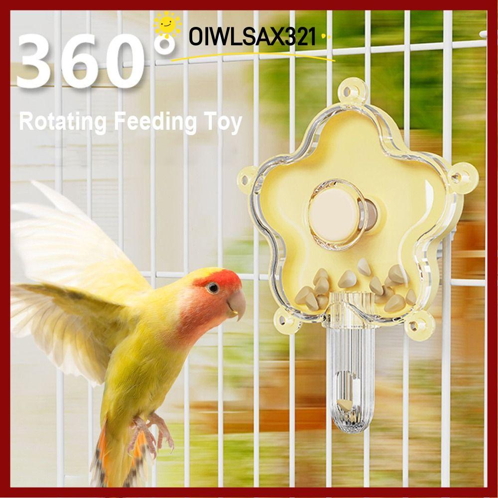 OIWLSAX321 หมุนล้อนกของเล่น,พลาสติก Interactive Play Parrot Foraging Feeding Toy, Stable Cage อุปกรณ