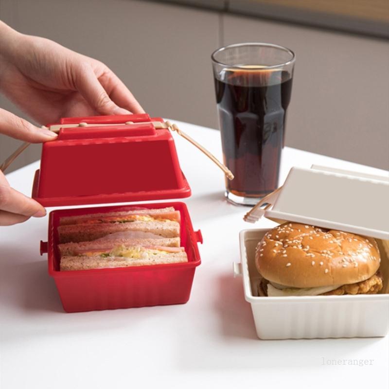 Hamburger Sandwich Box Lunch Bento Box for School Office Keep  for Fresh Box
