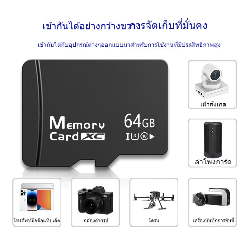 รับประกัน30ปี การ์ดหน่วยความจำ Micro SD การ์ดหน่วยความจำ 512GB กล้อง กล้องติดรถยนต์ โทรศัพท์มือถือ thumbnail 8