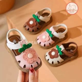 รองเท้าเด็ก รองเท้าเด็กเล็กดอกไม้น่ารัก เปิดหน้าเท้า สไตล์มินิมอล 🌸 อายุ1-3ปี