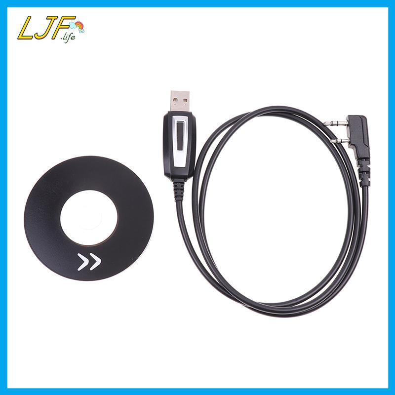 LJF Baofeng สายการเขียนโปรแกรม USB พร้อมไดร์เวอร์ CD สําหรับ Baofeng UV-5R UV5R 888S วิทยุสองทางวิทย