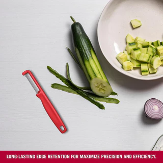 Victorinox Iota Peeler Serrated Double Edge มีดปอก มีดปอกเปลือก ผักและผลไม้ มีดปอกผลไม้ แบบใบมีดหยัก (6.0943)