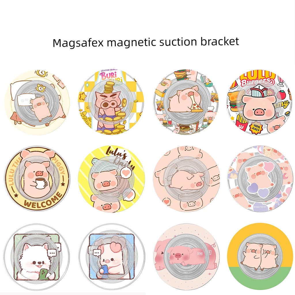 giptok แม่เหล็ก วงเล็บแม่เหล็ก Magsafe ที่วางโทรศัพท์แม่เหล็กทรงกลมแม่เหล็กที่แข็งแกร่งถุงลมนิรภัยแบ