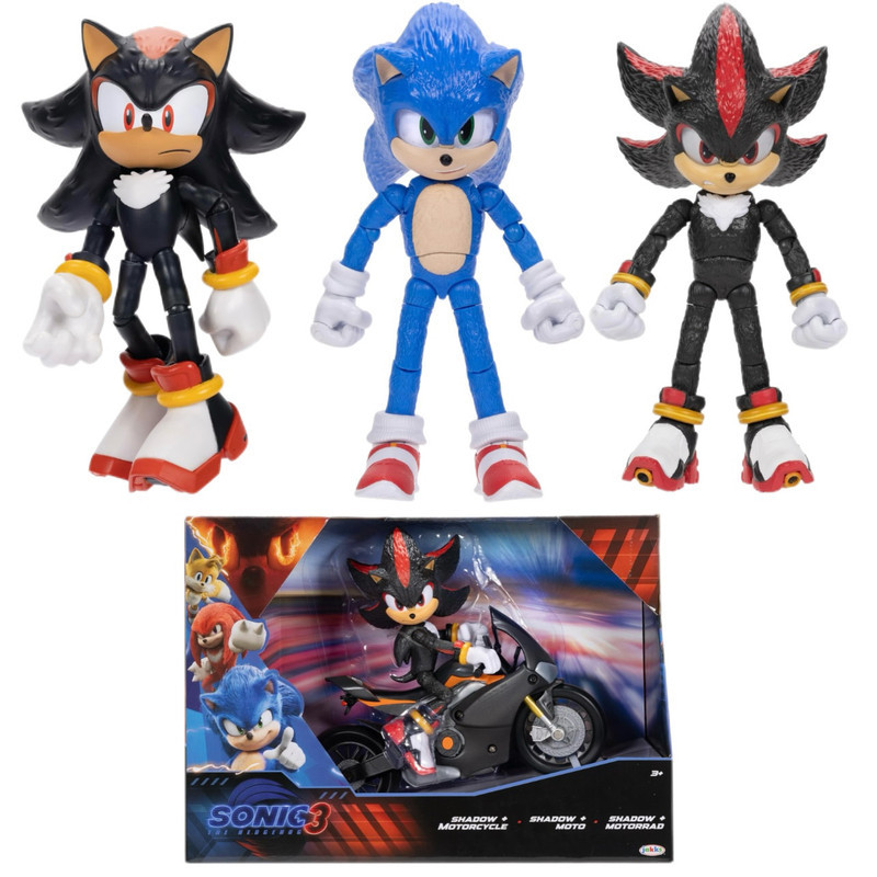 สหรัฐอเมริกานําเข้า JAKKS Sonic Prime Sonic Prime Sonic Prime ตุ๊กตาตกแต่ง Shadow ตุ๊กตาเม่นของขวัญ