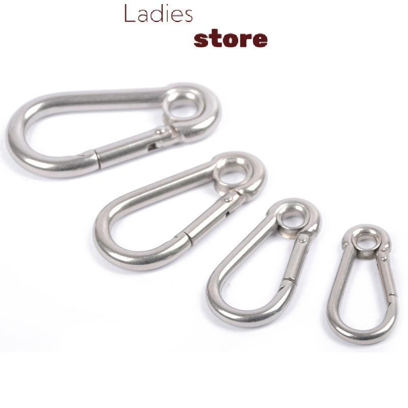 KTH M4 M5 M6 M7 M8 สแตนเลส Carabiner Carbine Snap Hook พร้อมตาไก่สปริง Bule Key แหวนร้อน