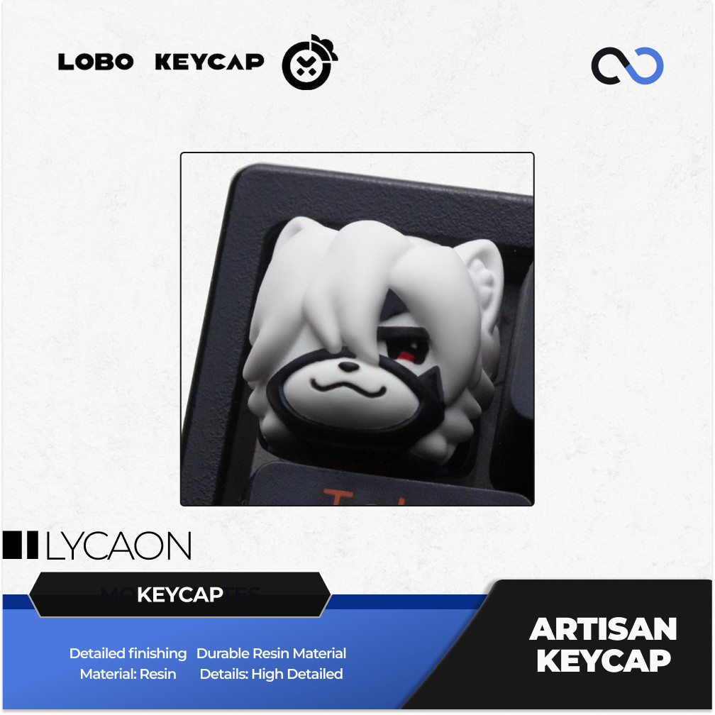 Lobo Lycaon Zenless Zone Zero / ZZZ Theme Artisan Keycaps ปุ่มกดเรซิน
