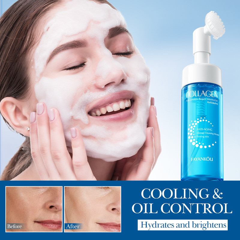 มูสทําความสะอาดต่อต้านริ้วรอยคอลลาเจน FAYANKOU ซ่อมแซมนวดทําความสะอาดผิวหน้า 3MRR