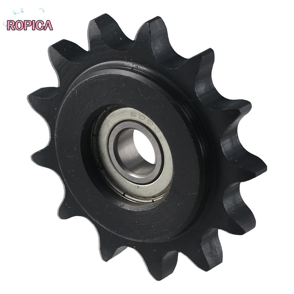 ROPICA นูน Idler เกียร์, C45 เหล็กคาร์บอน 10 มม.Bore 1/2 "Pitch Chain Idler Sprocket, สีดําออกไซด์ 1