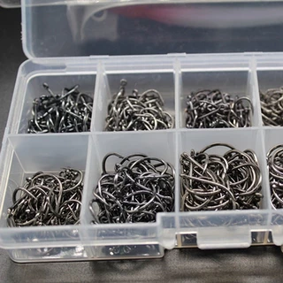 กล่อง 500ชิ้น ตะขอ ตาเบ็ด ตะขอเบ็ดตกปลา เหล็กคาร์บอน เกี่ยวเหยื่อสด เหยื่อตกปลา หัวอาหาร Fishing hooks
