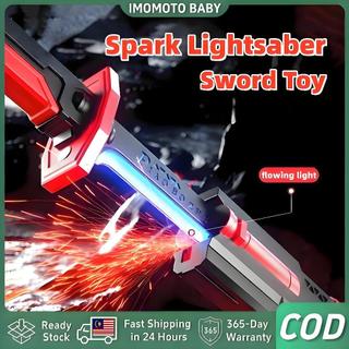 【ITB】Spark Katana Lightsaber Toy Sword with Sound Smoke Effect Multicolor Lights Kids Cosplay Christmas Birthday Gift