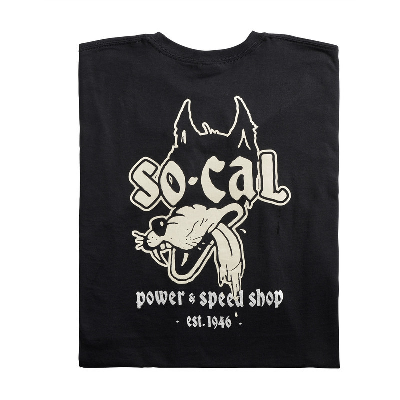 Men's So-Cal Speed Shop Classic Wolf Logo Black Cotton T-Shirt 1012TC10
