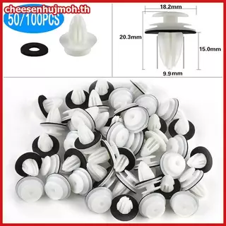 CN 50/100 ชิ้นแผงประตูรถคลิป W/ซีลแหวน Auto Vehicle Retainer Fastener คลิปกันชนรถ Push Pin Rivet แผงประตูคลิป TH