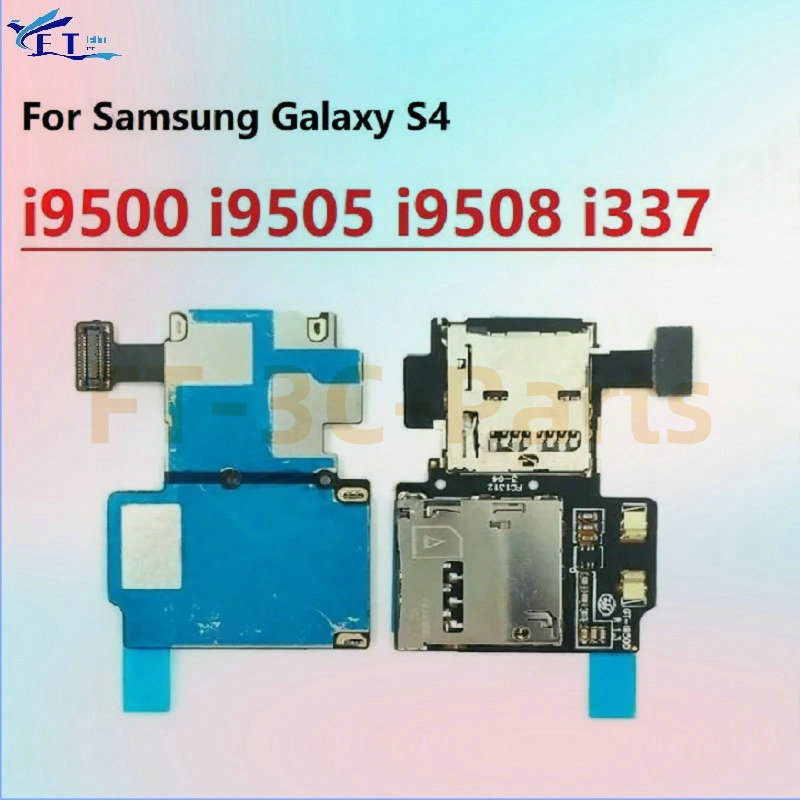 สําหรับ Samsung Galaxy S4 i9500 i9505 i9508 i337 Micro SD ซิมการ์ดถาดผู้ถือ Reader Flex Cable Replac