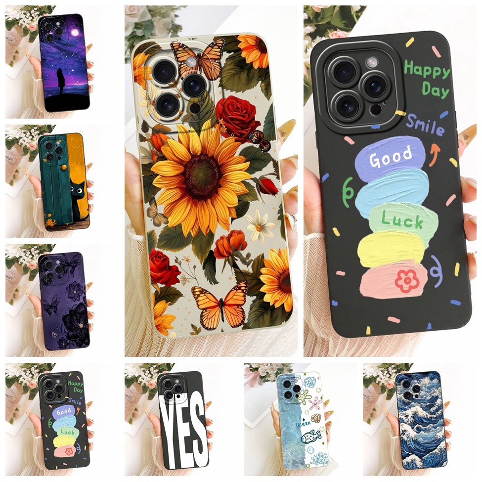 สําหรับiPhone 14 Pro Maxปลอกซิลิโคนแฟชั่นหรูหราCool Kawaiiน่ารักทาสีกรณีA2894 A2651 A2893 A2895