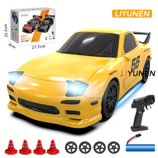 1/24 4WD RC Drift รถของเล่น RX7 GTR Porsche รุ่น Proportional คันเร่ง 2.4G รีโมทคอนโทรลความเร็ว Racing กีฬา Mitsubishi Mustang รถของเล่นเด็ก