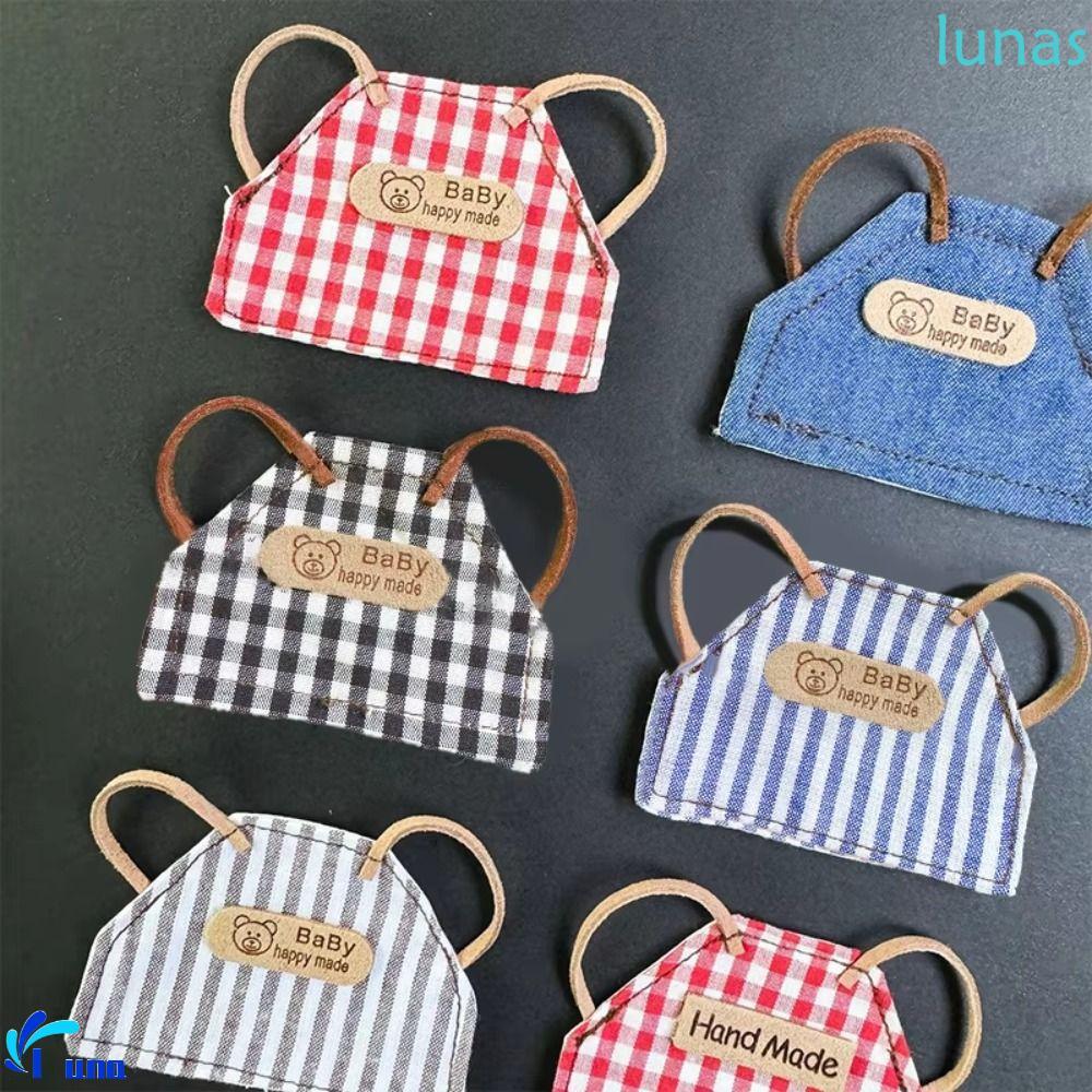 LUNASOL เสื้อผ้าตุ๊กตา, 10 ซม./15 ซม.แต่งตัวตุ๊กตาผ้ากันเปื้อนยีนส์,เด็ก DIY Retro ชุดลําลองตุ๊กตาทํ