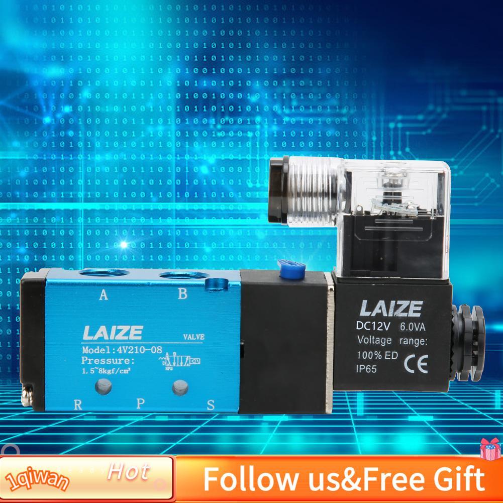 1qiwan-th วาล์วโซลินอยด์ไฟฟ้า 2 ตำแหน่ง 5 Way PT1/4in กรองอากาศ DC3W AC 6VA เชื้อเพลิงของเหลว Contro