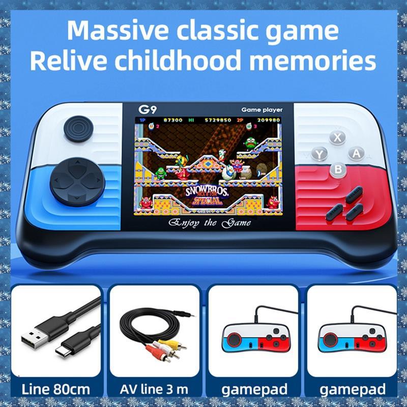 (PG M)G9 คอนโซลวิดีโอเกม + 2 จับ 3.0 นิ้ว Gamepad ในตัว 666 เครื่องเล่นเกม Controller รองรับสําหรับเ