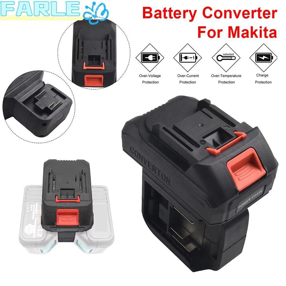FARL 1 ชิ้น 18 โวลต์อะแดปเตอร์แบตเตอรี่, One-to-two 2 In 1 แบตเตอรี่ Converter, ทนทานพลาสติกสีดําเคร
