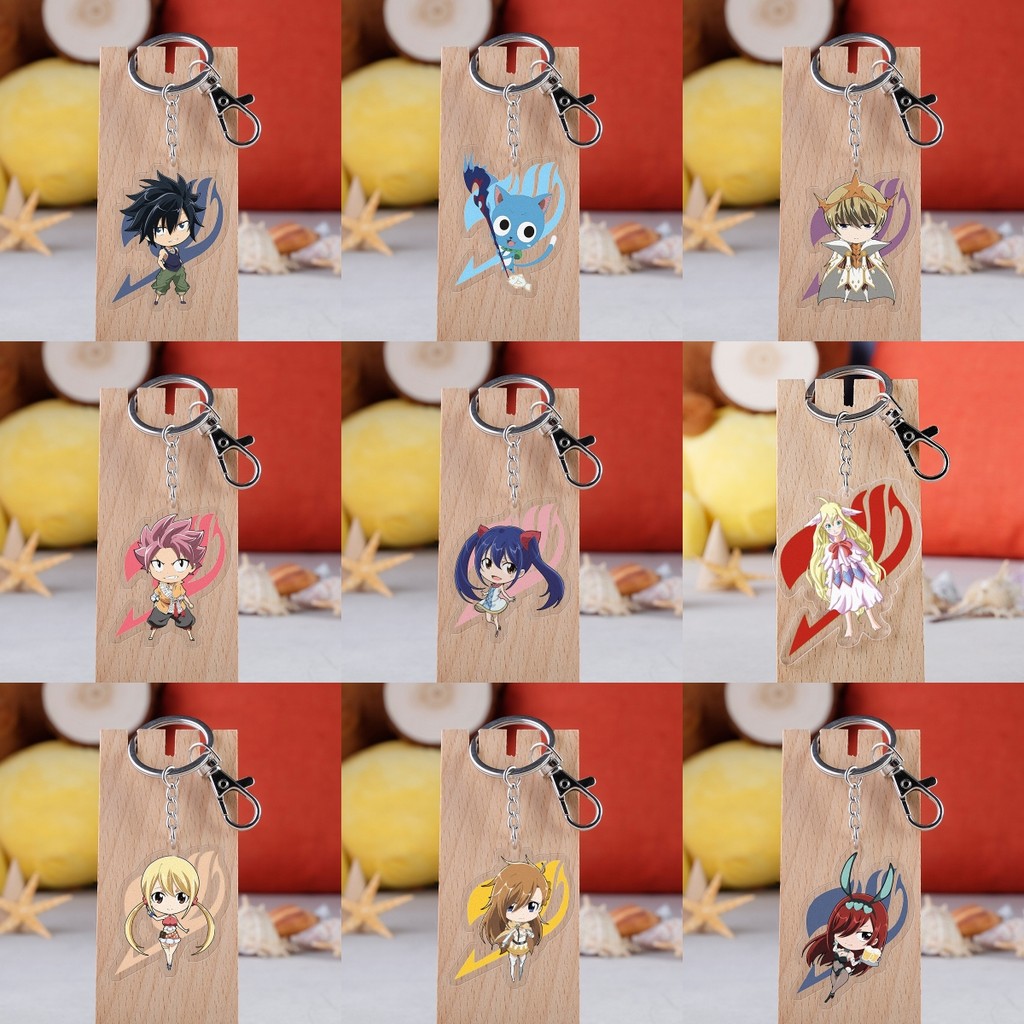 อะนิเมะ Fairy Tail Naz Lucy Elsa พวงกุญแจอะคริลิคใส