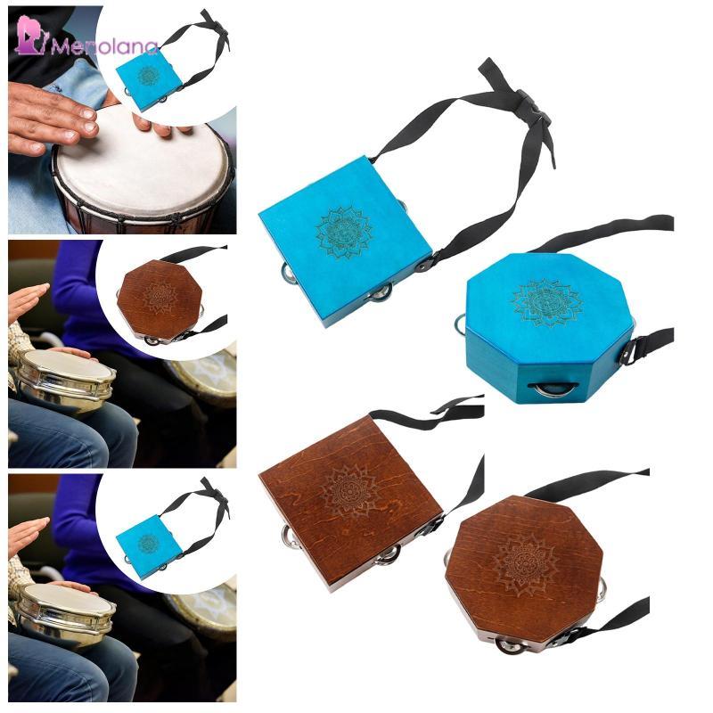 [Menolana] ไม้ขนาดเล็ก Cajon Travel Drum Mini Percussion Instrument น้ําหนักเบาสวมใส่ Tambourine พร้