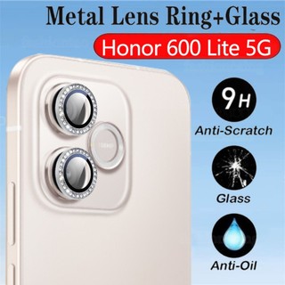 เลนส์กล้องโลหะสําหรับ Honor 600 Lite Pro 600Lite 600Pro Honor600 Lite Honor600Lite Honor600Pro 2026 9H HD อลูมิเนียม Glitter เพชรกล้องเลนส์ป้องกันฟิล์ม