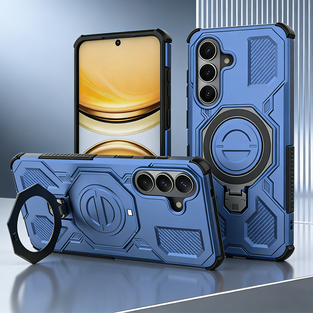 SAMSUNG เกราะกันกระแทกเคสโทรศัพท์แม่เหล็กสําหรับSamsung Galaxy A57 A56 A55 A37 A36 A26 A17 A16 5Gพร้อมแหวนนิ้วยืนป้องกันฝาครอบ
