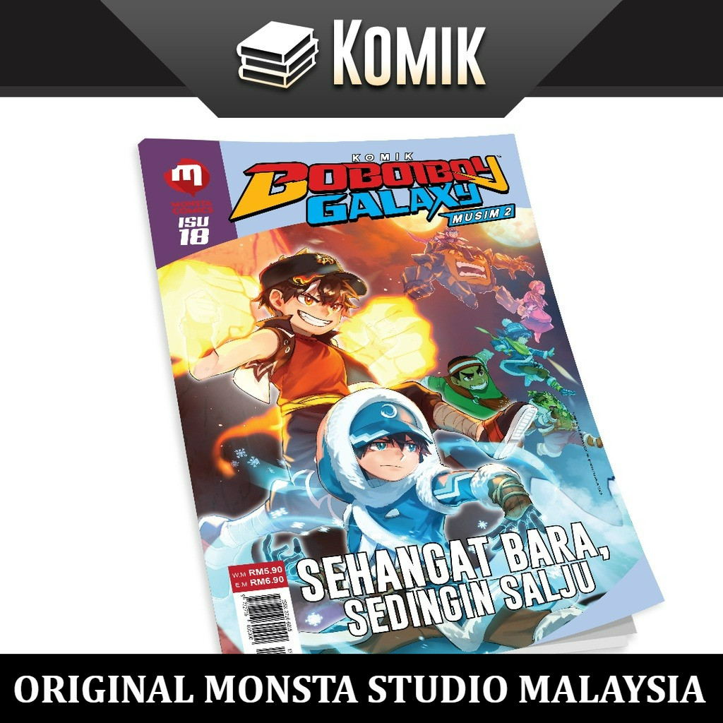 BoBoiBoy Galaxy Comic Season 2: ฉบับที่ 18, WARMS BARA, SEDINGIN SALJU นําเข้าต้นฉบับ malaysia 100% 
